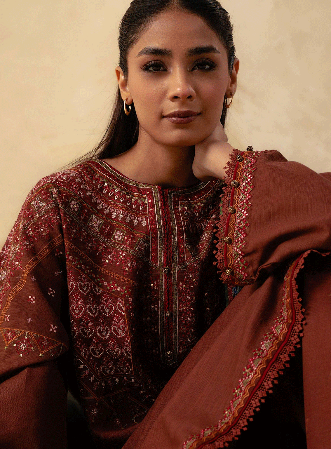Coco By Zara Shahjahan Embroidered Khaddar Unstitched 3 Piece Suit - 8A Coco By Zara Shahjahan Embroidered Khaddar Unstitched 3 Piece Suit - 8A