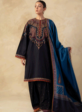 Coco By Zara Shahjahan Embroidered Khaddar Unstitched 3 Piece Suit - 8B