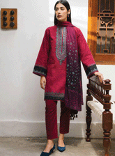 Coco By Zara Shahjahan Embroidered Khaddar Unstitched 3 Piece Suit - ZSJ21W ZR-02A