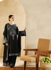 Coco By Zara Shahjahan Embroidered Linen Unstitched 3 Piece Suit - 5B