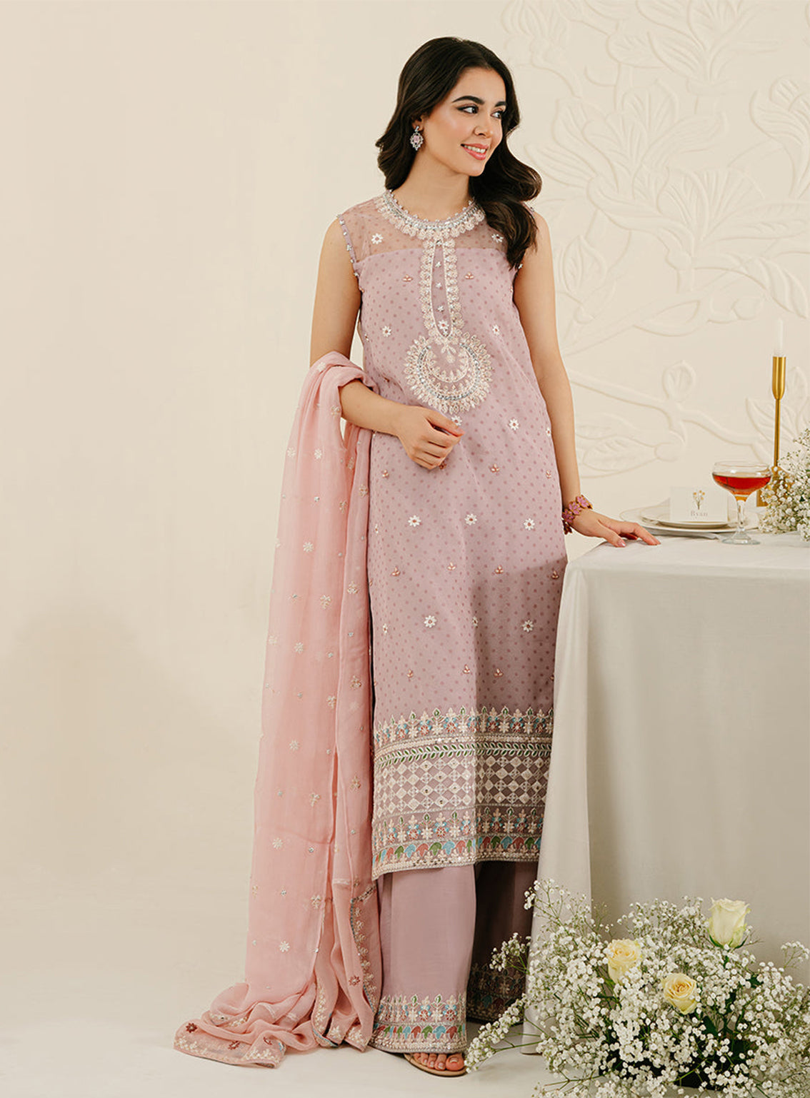 Cross Stitch Embroidered Organza Unstitched 3 Piece Suit - 106 Cradle Pink Cross Stitch Embroidered Organza Unstitched 3 Piece Suit - 106 Cradle Pink