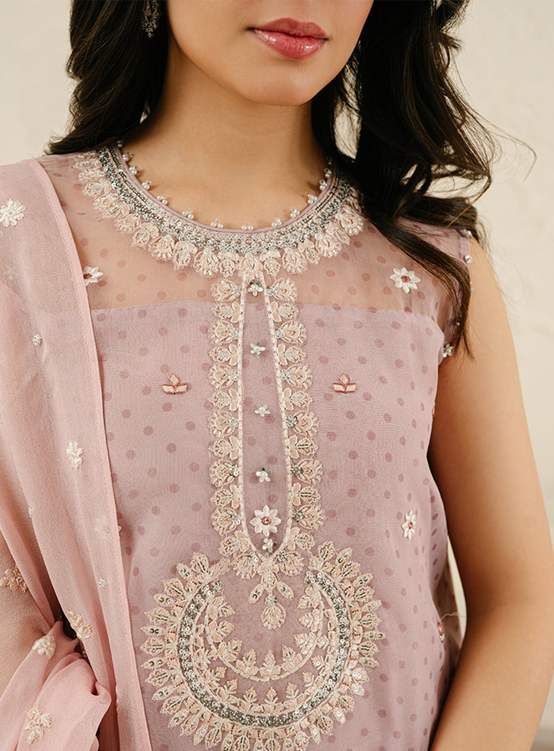 Cross Stitch Embroidered Organza Unstitched 3 Piece Suit - 106 Cradle Pink Cross Stitch Embroidered Organza Unstitched 3 Piece Suit - 106 Cradle Pink