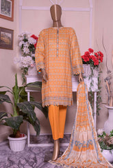 HZ Unstitched 3 Piece D#12196