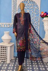 HZ Oriental Orchid Embroidered Lawn D#1168