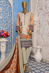 HZ Oriental Orchid Embroidered Lawn D#1166