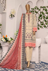HZ Unstitched 3 Piece D#122