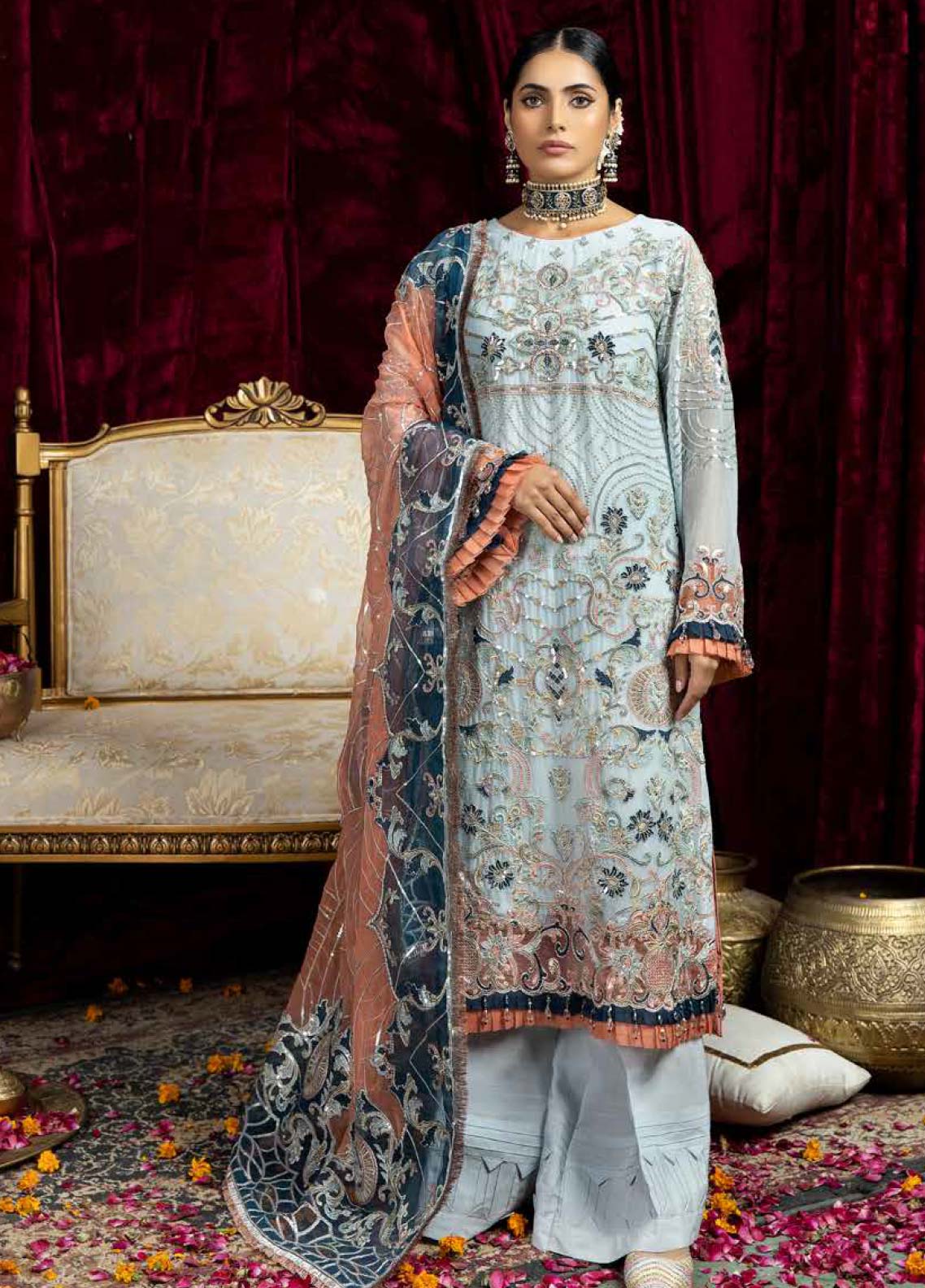 D#02 Raisham Dhaga Emb Wedding Festive Collection 223 D#02 Raisham Dhaga Emb Wedding Festive Collection 223