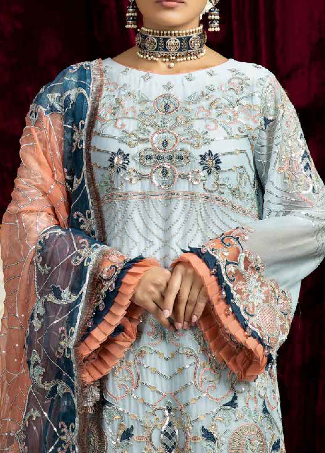 D#02 Raisham Dhaga Emb Wedding Festive Collection 223 D#02 Raisham Dhaga Emb Wedding Festive Collection 223