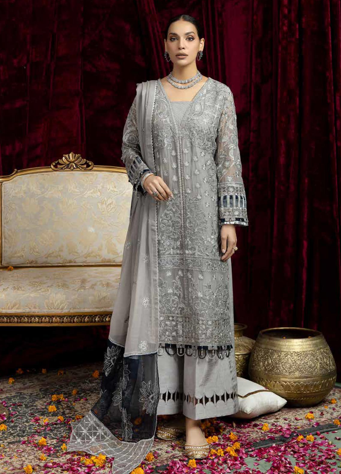 D#08 Raisham Dhaga Emb Wedding Festive Collection 223 D#08 Raisham Dhaga Emb Wedding Festive Collection 223