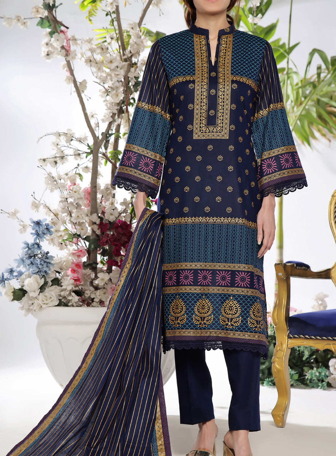 Daman By VS Textile Printed Lawn Unstitched 3 Piece Suit - VS24DPL 2906A Daman By VS Textile Printed Lawn Unstitched 3 Piece Suit - VS24DPL 2906A