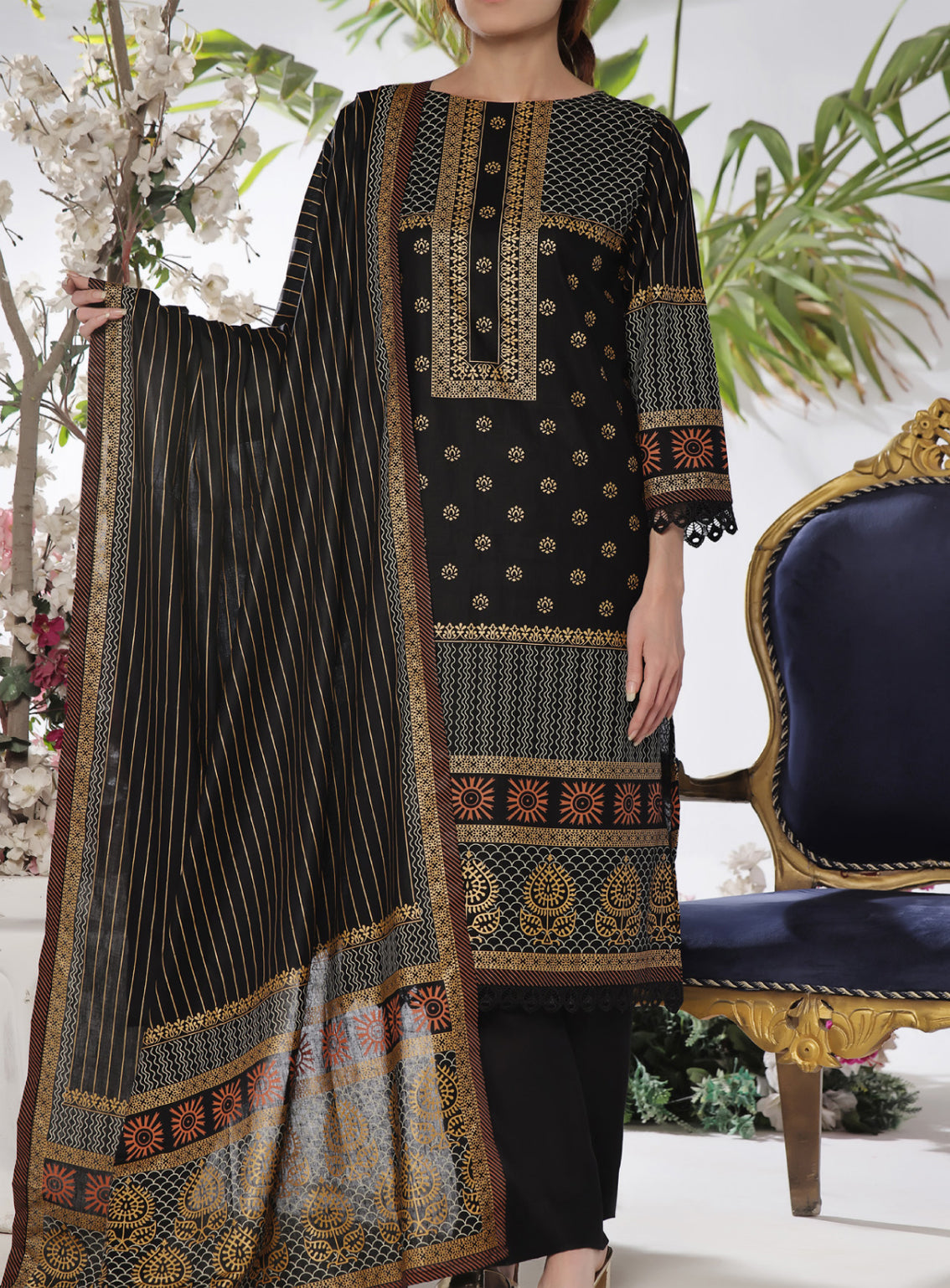 Daman By VS Textile Printed Lawn Unstitched 3 Piece Suit - VS24DPL 2906B Daman By VS Textile Printed Lawn Unstitched 3 Piece Suit - VS24DPL 2906B