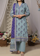 Daman By VS Textile Printed Lawn Unstitched 3 Piece Suit - VS24DPL3 2923-B