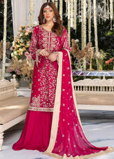 Azure Embroidered Chiffon Unstitched 3 Piece Suit - 12