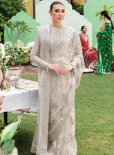 Dastaan By Imrozia Embroidered Net Unstitched Saree - IM23DB IB-36 MEHRNAZ