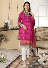 Zoha Unstitched 3 Piece Fuscia