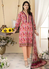 Zoha Unstitched 3 Piece Bubble Gum