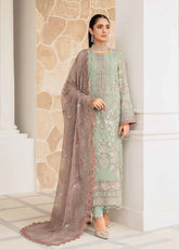 Flossie Embroidered Chiffon Unstitched 3 Piece Suit - 05