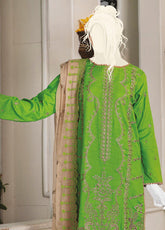Noir By Humdum Embroidered Slub Linen Unstitched 3 Piece Suit - 08