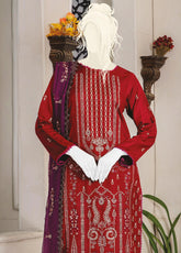 Noir By Humdum Embroidered Slub Linen Unstitched 3 Piece Suit - 09