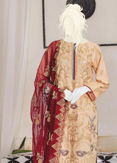 Noir By Humdum Embroidered Slub Linen Unstitched 3 Piece Suit - 10