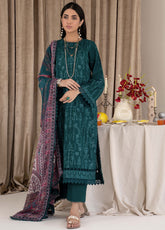 Eid Edition by Zarif Embroidered Lawn 3 Piece Unstitched Suit ZF23L ZEL-05 EMERALD