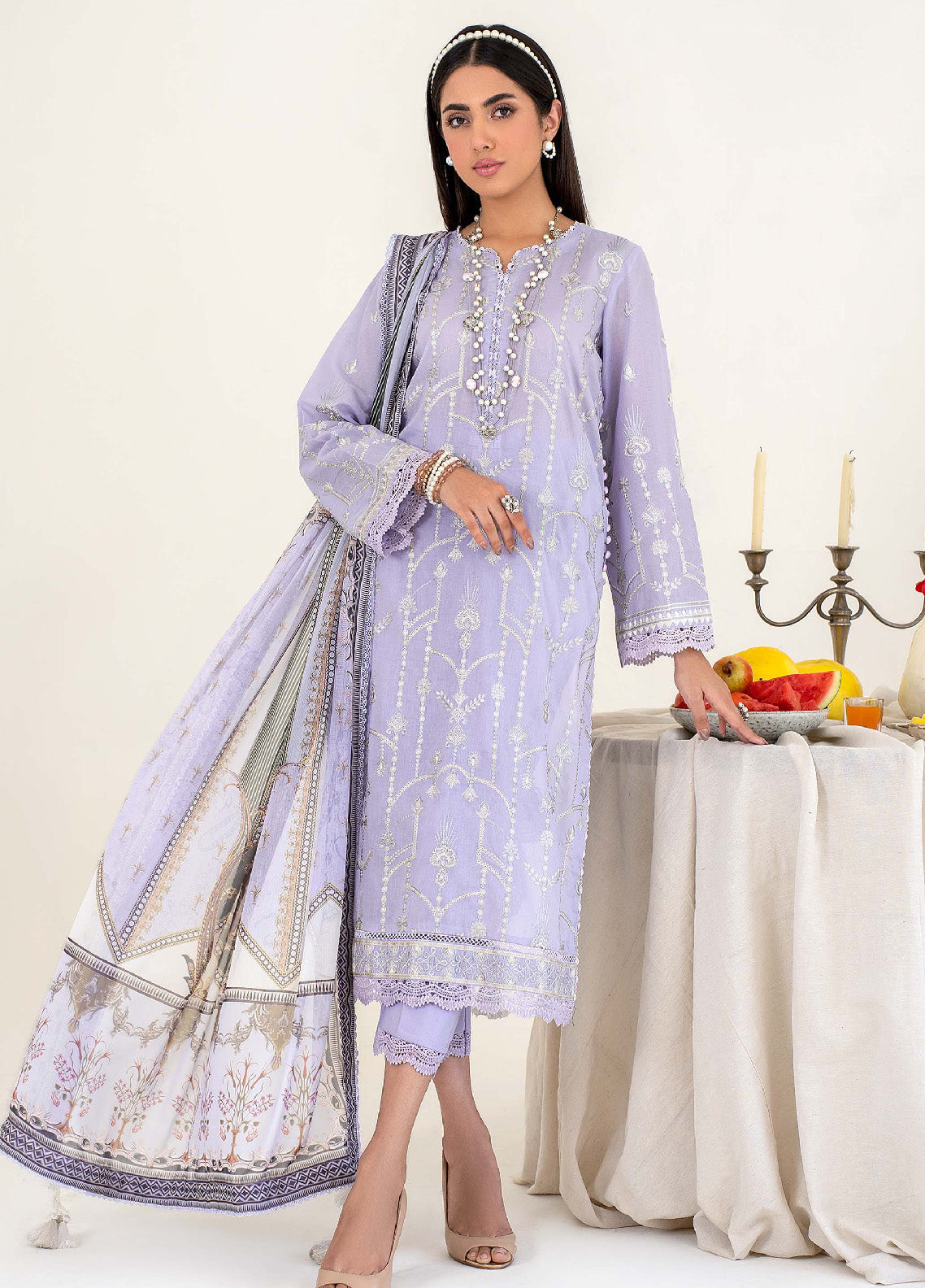 Eid Edition by Zarif Embroidered Lawn 3 Piece Unstitched Suit ZF23L ZEL-06 WATER LILY Eid Edition by Zarif Embroidered Lawn 3 Piece Unstitched Suit ZF23L ZEL-06 WATER LILY