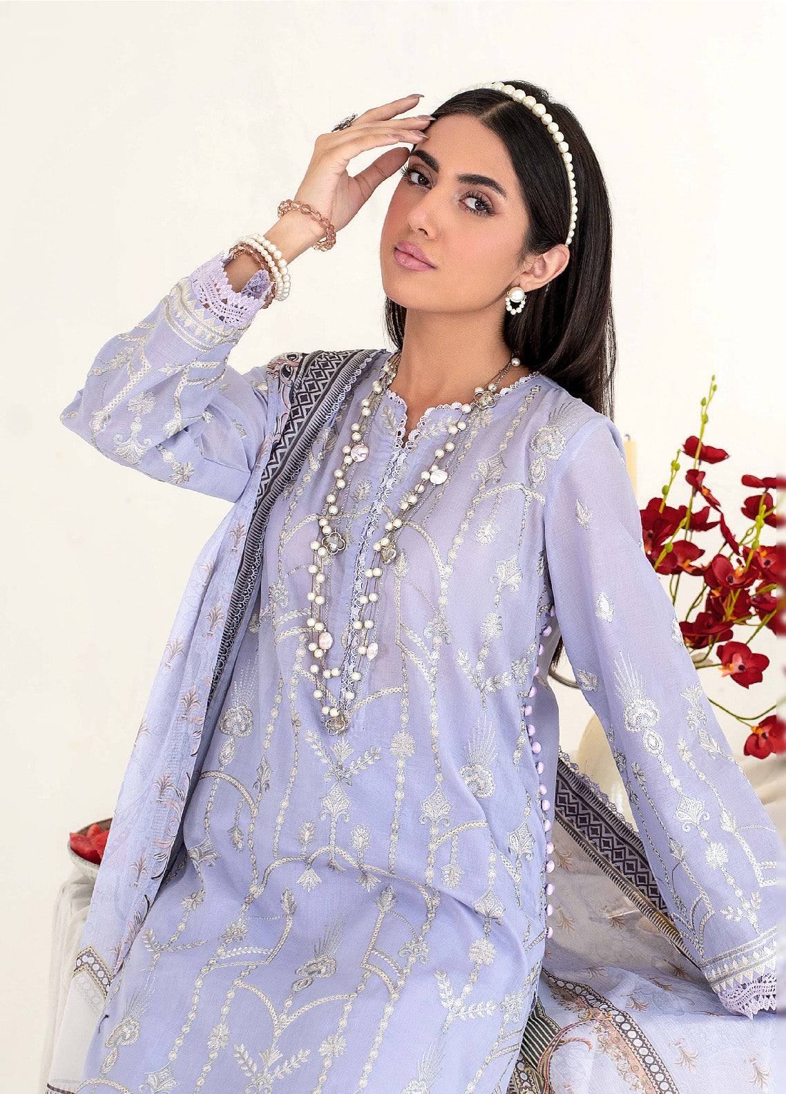 Eid Edition by Zarif Embroidered Lawn 3 Piece Unstitched Suit ZF23L ZEL-06 WATER LILY Eid Edition by Zarif Embroidered Lawn 3 Piece Unstitched Suit ZF23L ZEL-06 WATER LILY