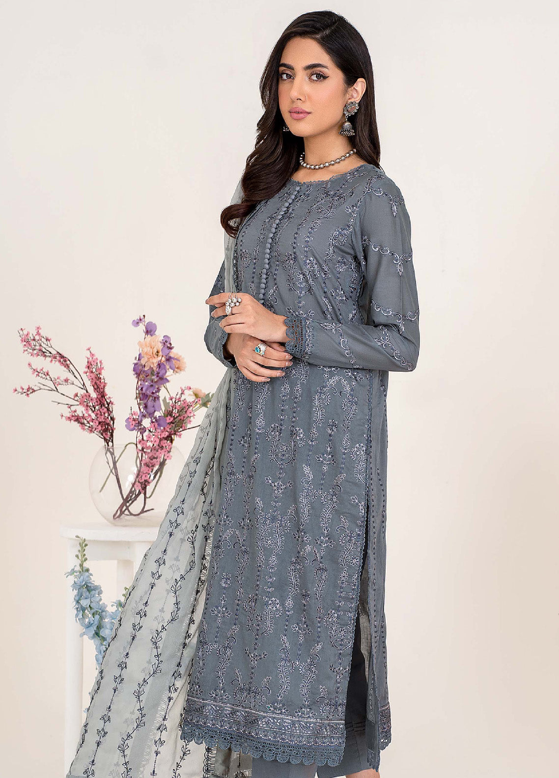 Eid Edition by Zarif Embroidered Lawn 3 Piece Unstitched Suit ZF23L ZEL-08 MYSTIC CHARM Eid Edition by Zarif Embroidered Lawn 3 Piece Unstitched Suit ZF23L ZEL-08 MYSTIC CHARM