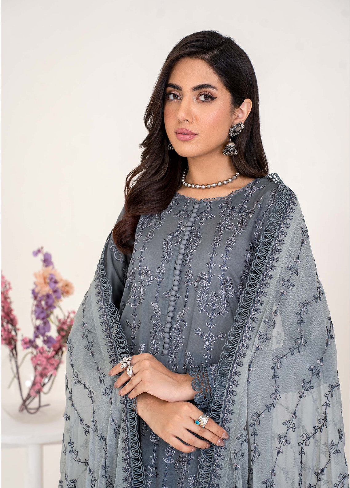 Eid Edition by Zarif Embroidered Lawn 3 Piece Unstitched Suit ZF23L ZEL-08 MYSTIC CHARM Eid Edition by Zarif Embroidered Lawn 3 Piece Unstitched Suit ZF23L ZEL-08 MYSTIC CHARM