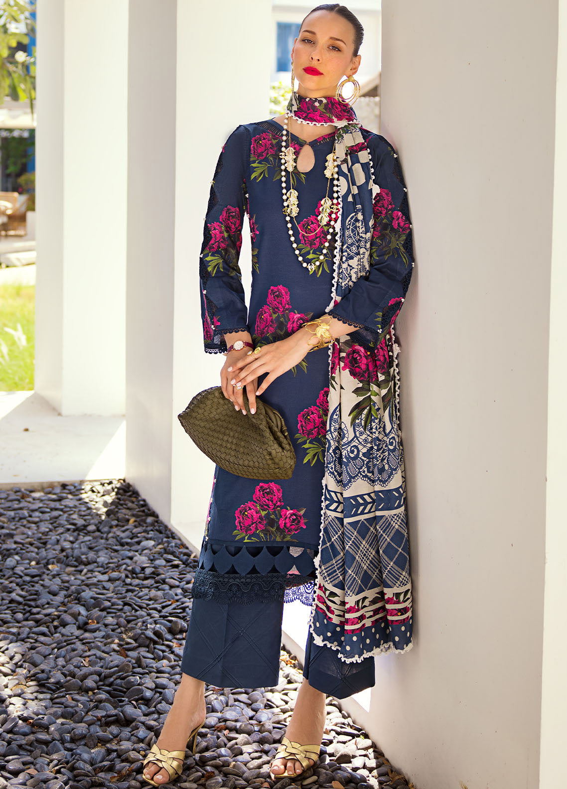 Elaf Luxury Printed Lawn 3 Piece Unstitched Suit EF24P EOP-03B PATTAYA POISE Elaf Luxury Printed Lawn 3 Piece Unstitched Suit EF24P EOP-03B PATTAYA POISE