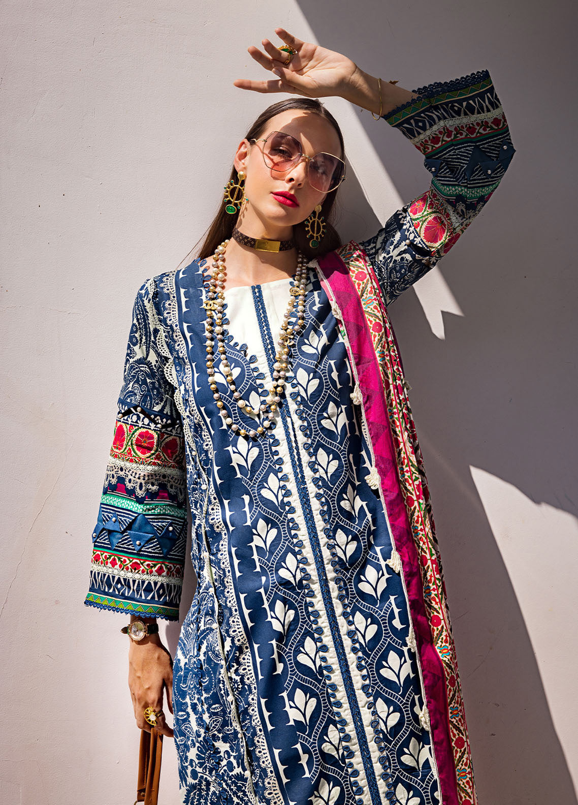 Elaf Luxury Printed Lawn 3 Piece Unstitched Suit EF24P EOP-07B ELNAZ Elaf Luxury Printed Lawn 3 Piece Unstitched Suit EF24P EOP-07B ELNAZ