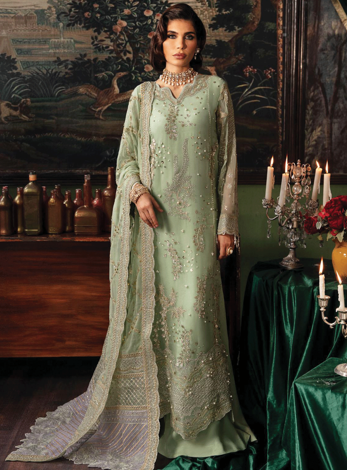 Elanora By Nureh Embroidered Chiffon Unstitched 4 Piece Suit - NU23EC NEL-32 Elanora By Nureh Embroidered Chiffon Unstitched 4 Piece Suit - NU23EC NEL-32