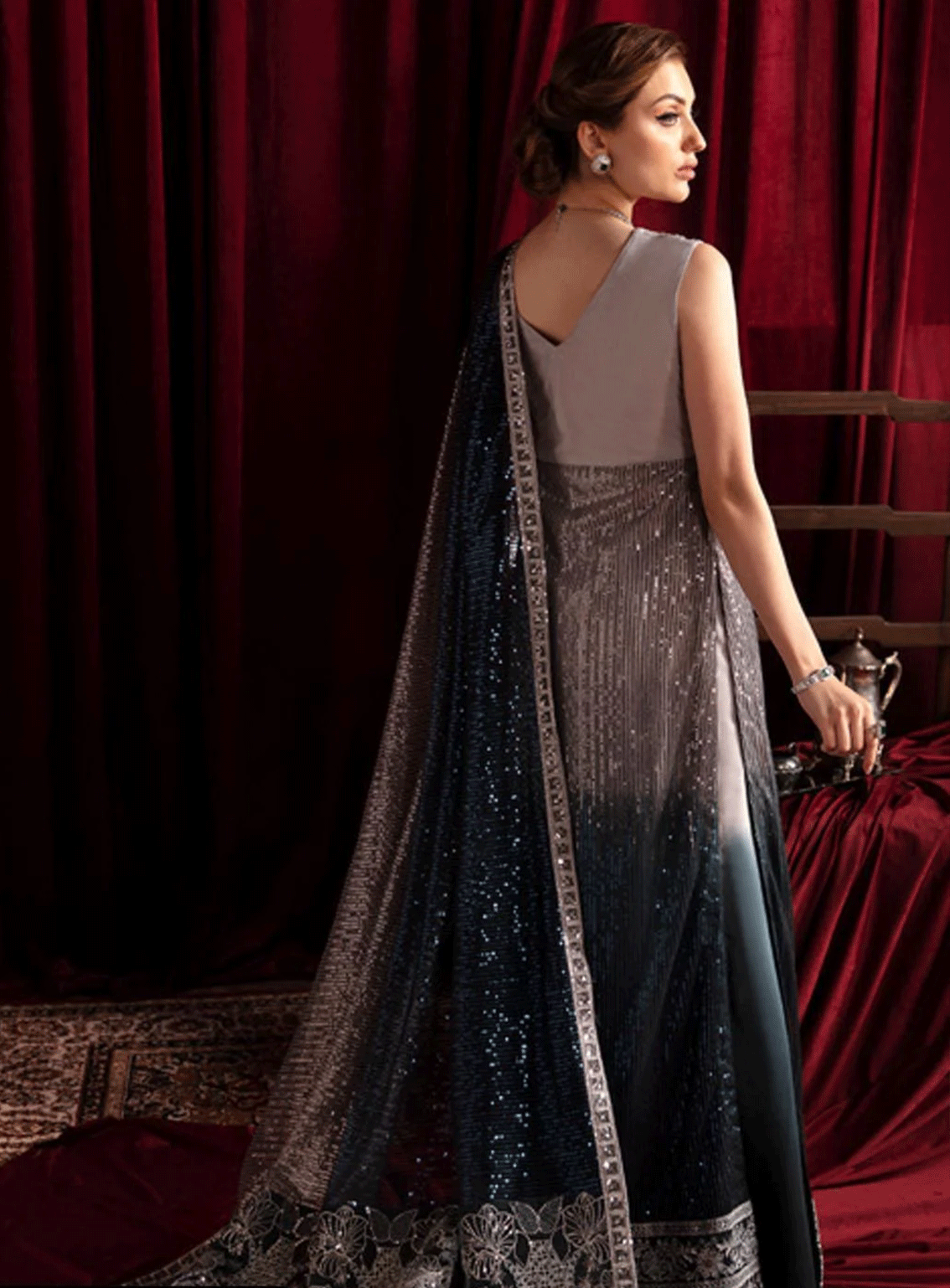 Elanora By Nureh Embroidered Net Unstitched 4 Piece Suit - NU23EL NEL-40 STARRY NIGHTS Elanora By Nureh Embroidered Net Unstitched 4 Piece Suit - NU23EL NEL-40 STARRY NIGHTS