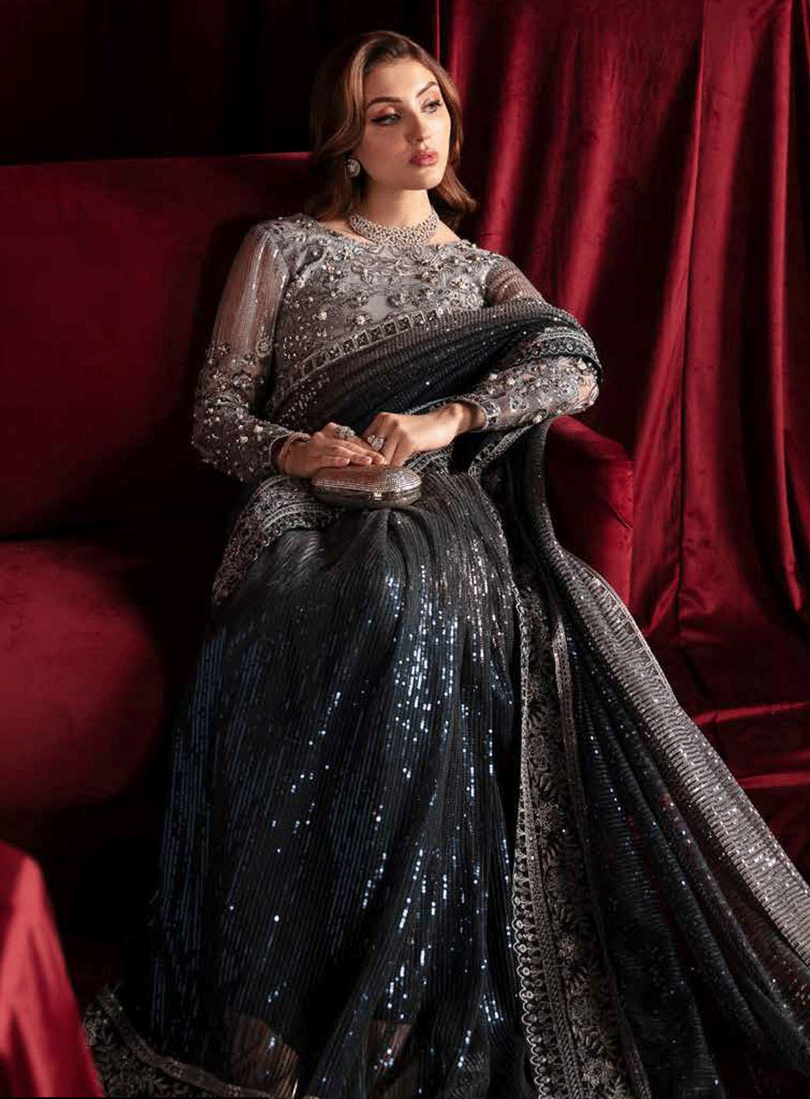 Elanora By Nureh Embroidered Net Unstitched 4 Piece Suit - NU23EL NEL-40 STARRY NIGHTS Elanora By Nureh Embroidered Net Unstitched 4 Piece Suit - NU23EL NEL-40 STARRY NIGHTS