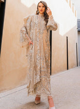 Evara By Elaf Embroidered Net Unstitched 3 Piece Suit - 3 ZAYNA