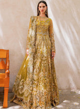 Evara By Elaf Embroidered Net Unstitched 3 Piece Suit - 5 HENNA