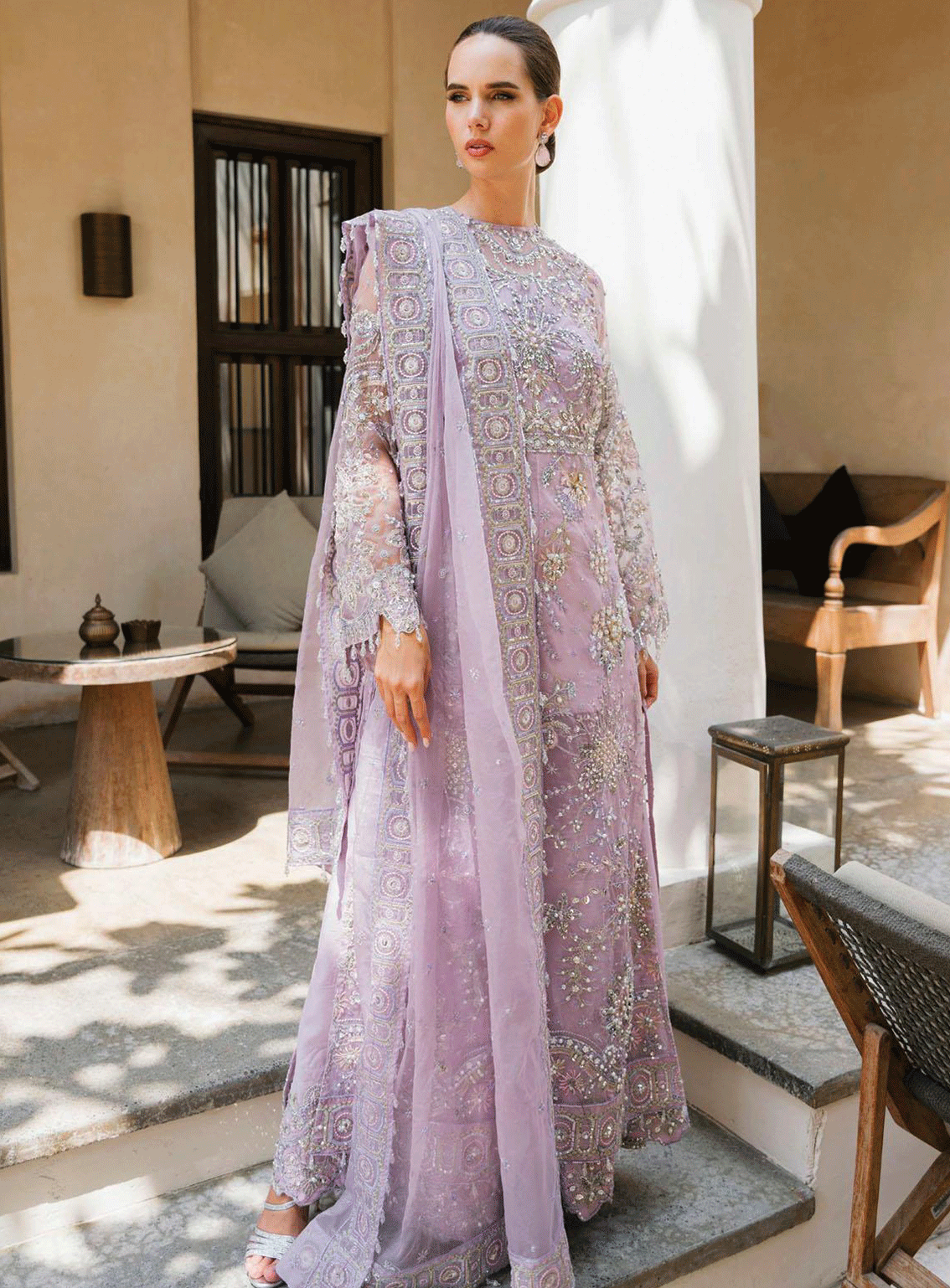 Evara By Elaf Embroidered Organza Unstitched 4 Piece Suit - EF23EW EEW-01 ESFIR Evara By Elaf Embroidered Organza Unstitched 4 Piece Suit - EF23EW EEW-01 ESFIR