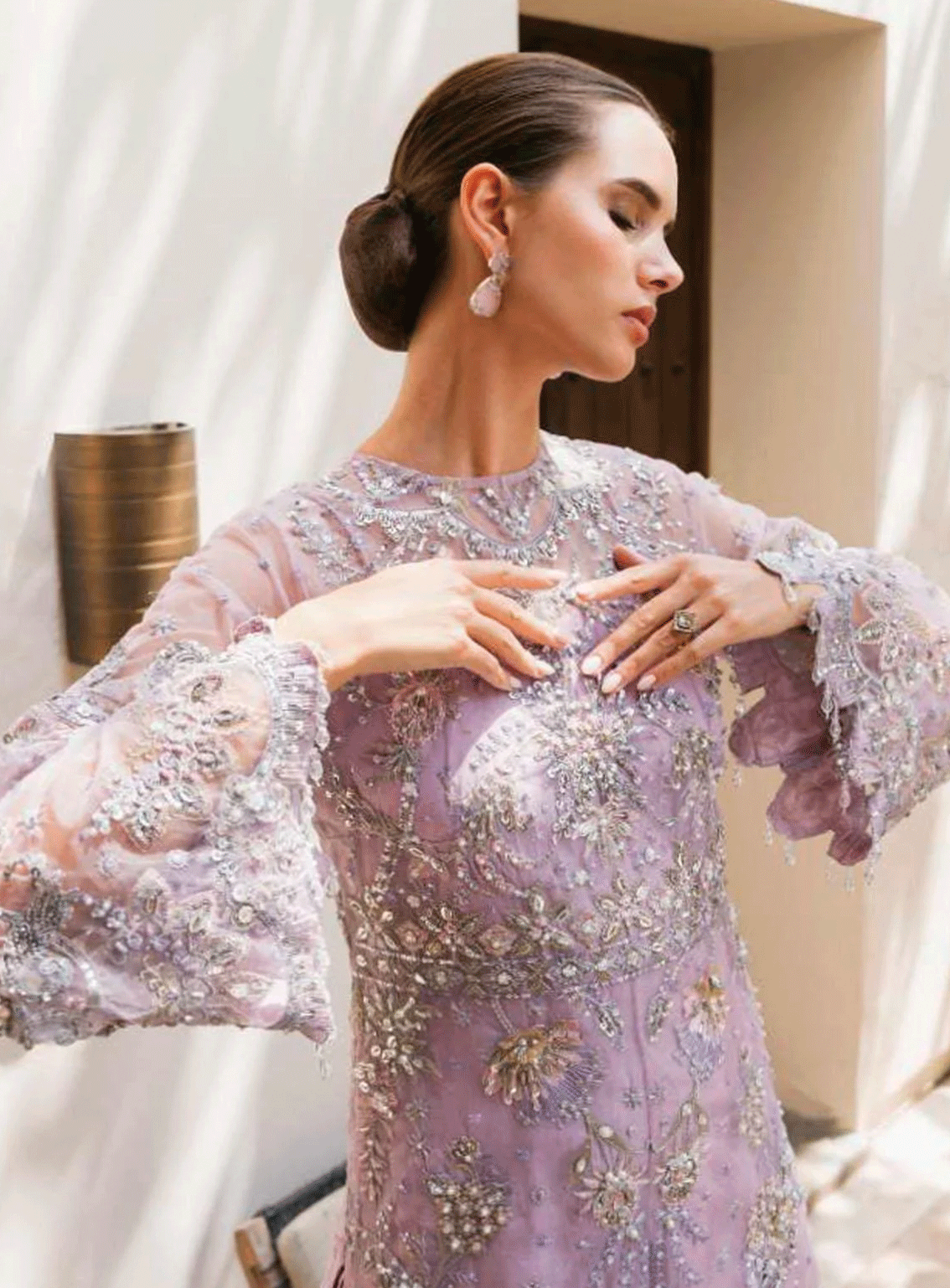 Evara By Elaf Embroidered Organza Unstitched 4 Piece Suit - EF23EW EEW-01 ESFIR Evara By Elaf Embroidered Organza Unstitched 4 Piece Suit - EF23EW EEW-01 ESFIR