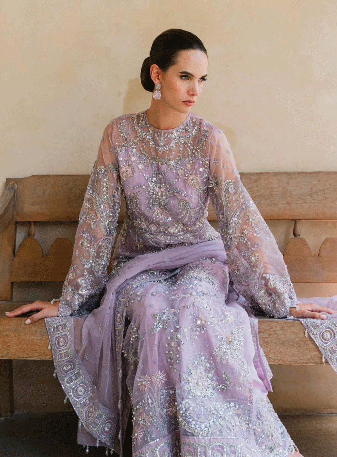 Evara By Elaf Embroidered Organza Unstitched 4 Piece Suit - EF23EW EEW-01 ESFIR Evara By Elaf Embroidered Organza Unstitched 4 Piece Suit - EF23EW EEW-01 ESFIR