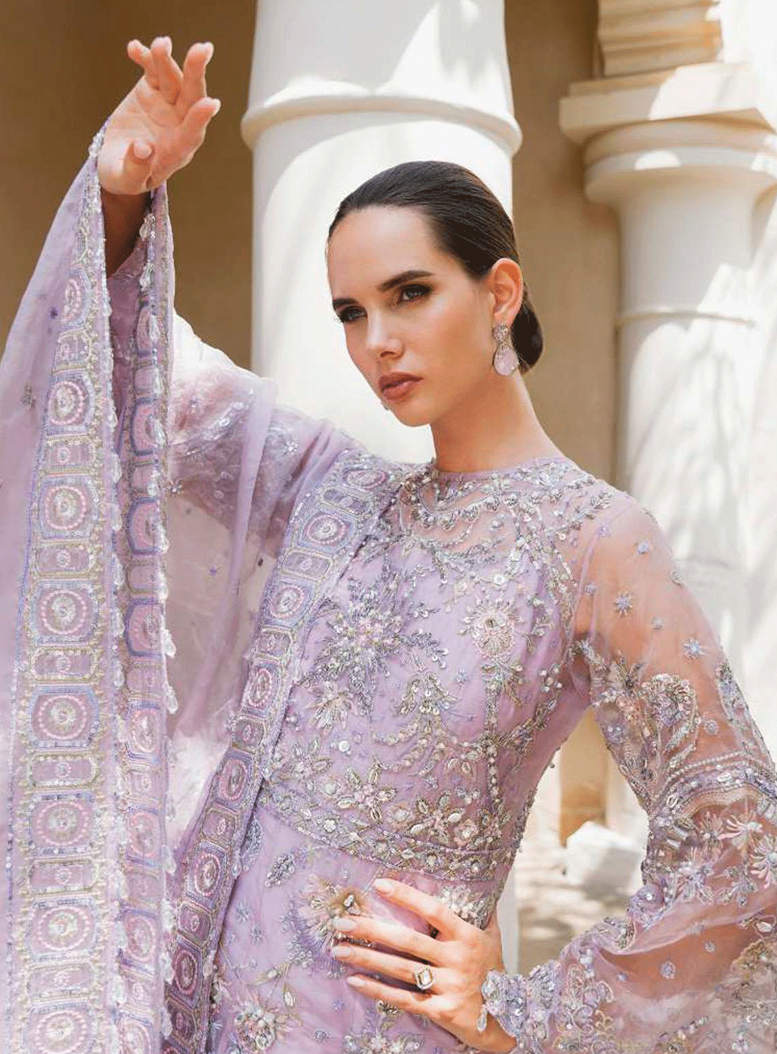 Evara By Elaf Embroidered Organza Unstitched 4 Piece Suit - EF23EW EEW-01 ESFIR Evara By Elaf Embroidered Organza Unstitched 4 Piece Suit - EF23EW EEW-01 ESFIR