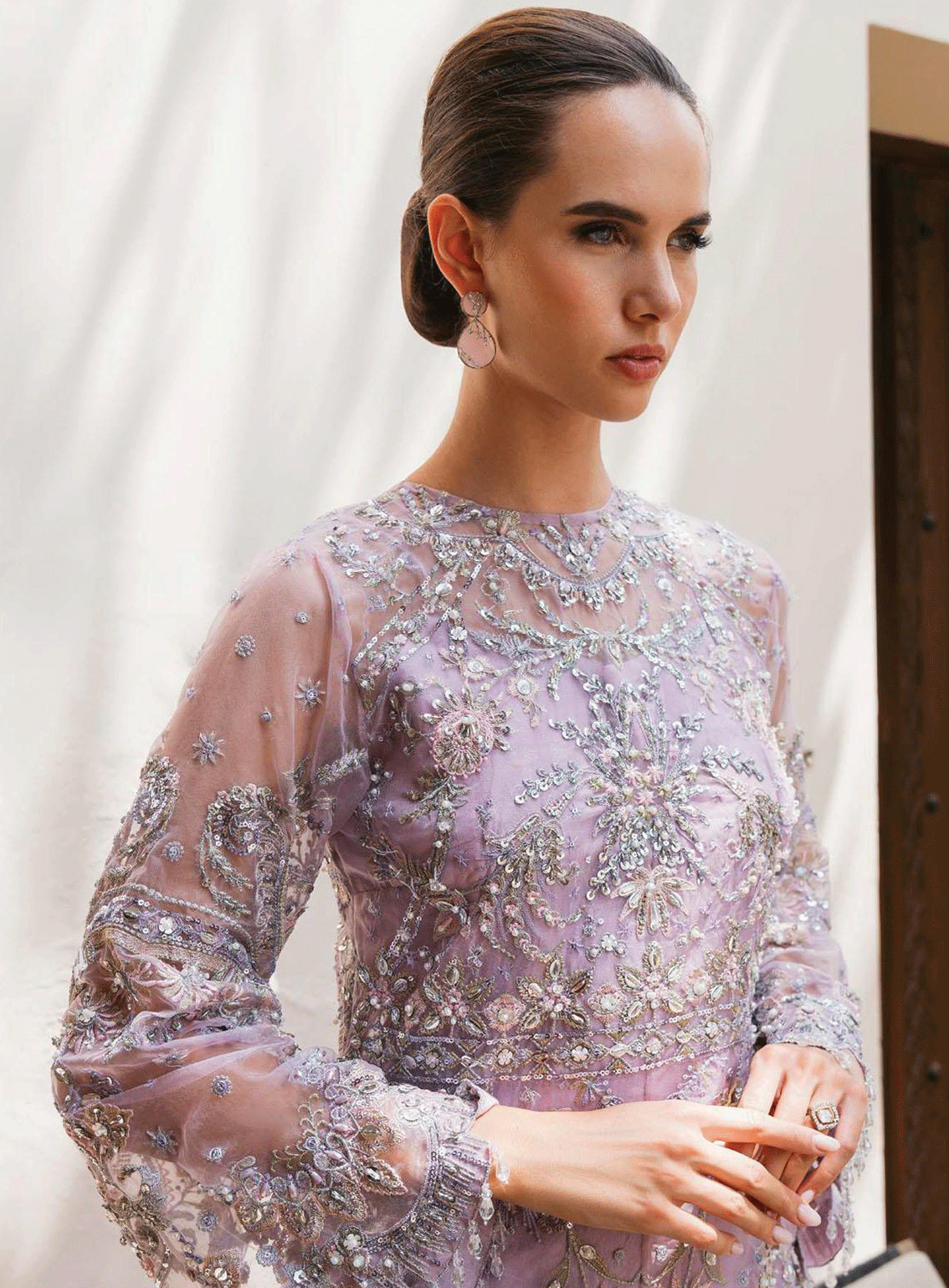 Evara By Elaf Embroidered Organza Unstitched 4 Piece Suit - EF23EW EEW-01 ESFIR Evara By Elaf Embroidered Organza Unstitched 4 Piece Suit - EF23EW EEW-01 ESFIR