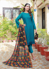 Faiz By Schick Embroidered Lawn Unstitched 3 Piece Suit - SDH24FL 03