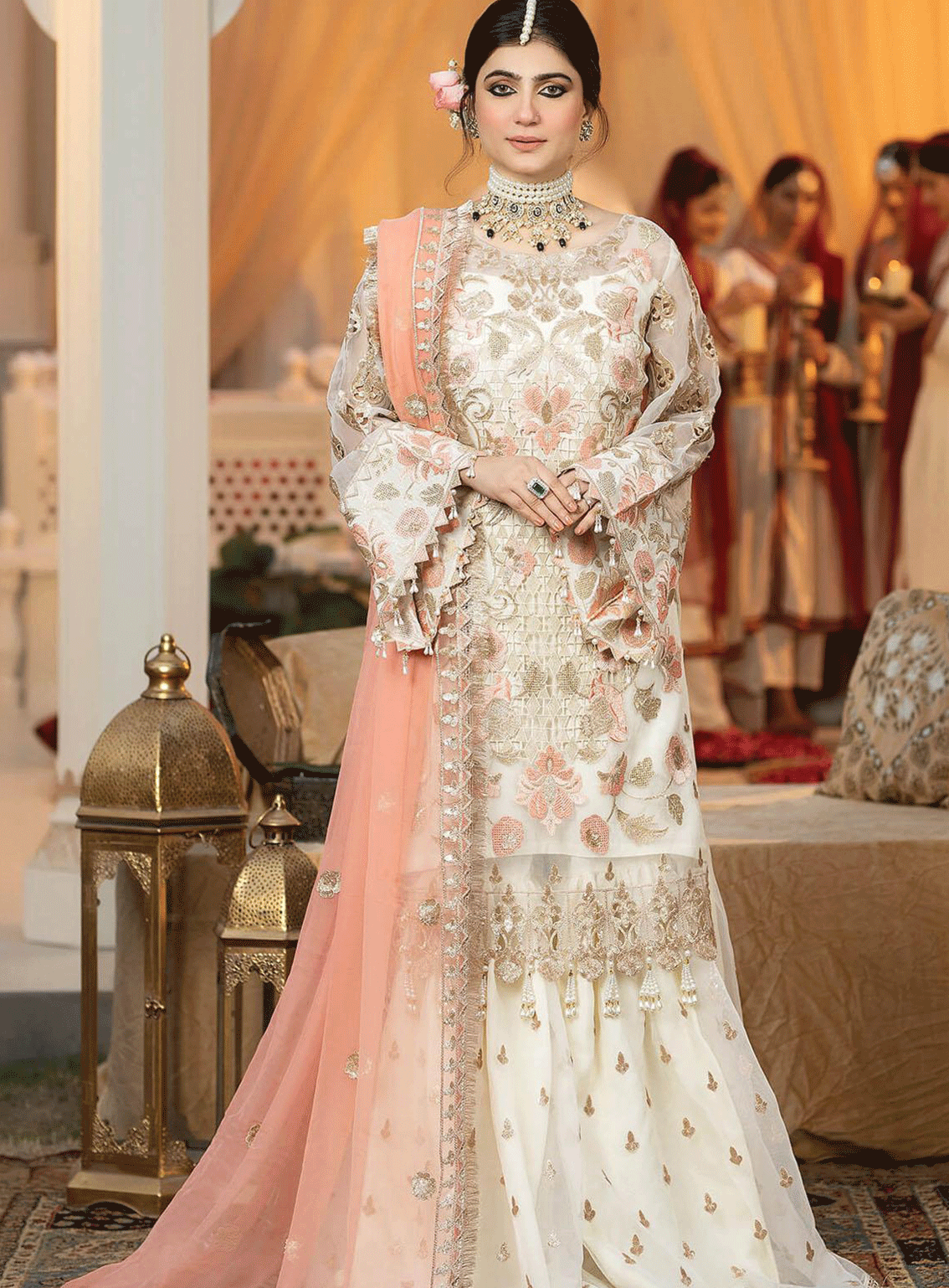 Falesia Laroza By Imrozia Embroidered Organza Unstitched 3 Piece Suit Royal Fashion