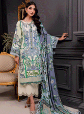 Firdous Printed Linen Unstitched 3 Piece Suit - 20377A