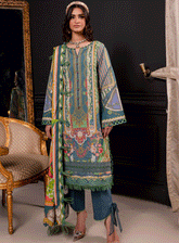 Firdous Printed Linen Unstitched 3 Piece Suit - 20378A