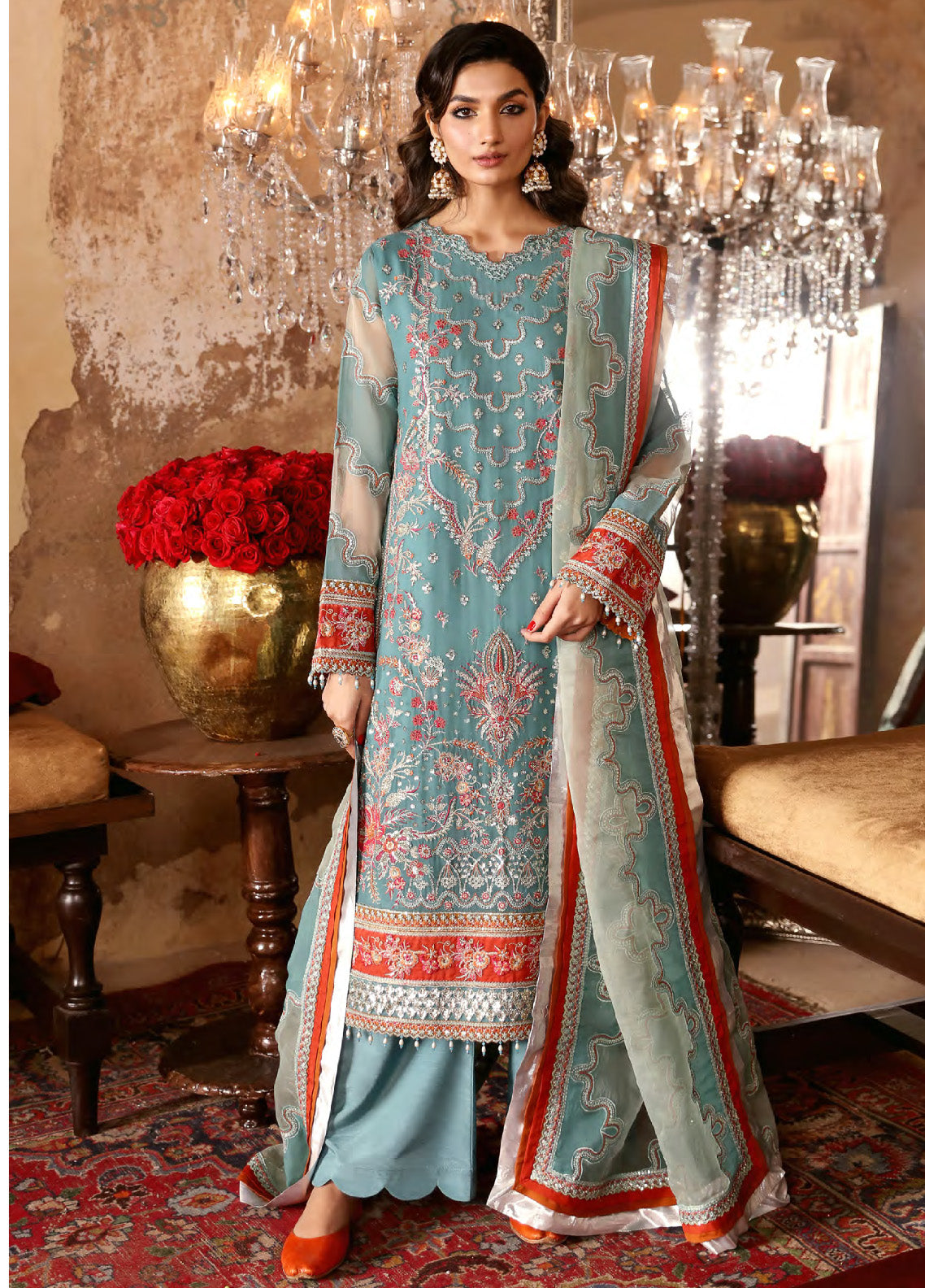 Ghazal By Emaan Adeel Luxury Embroidered Formal Chiffon 3 Piece Unstitched Suit - EA24G GH06 Ghazal By Emaan Adeel Luxury Embroidered Formal Chiffon 3 Piece Unstitched Suit - EA24G GH06