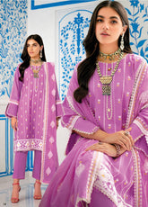 Gul Ahmed Embroidered Lawn Unstitched 3 Piece Suit - GA24EL DN-42018