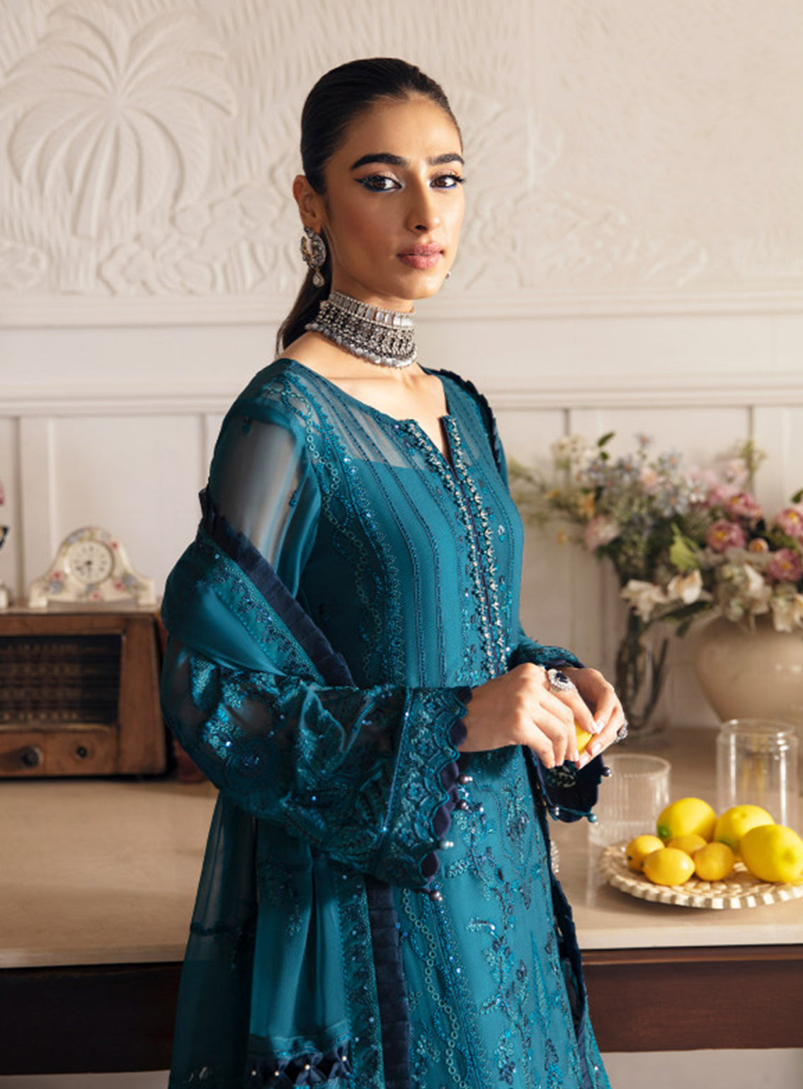 Gulaal Embroidered Chiffon Unstitched 4 Piece Suit - 08 Gulaal Embroidered Chiffon Unstitched 4 Piece Suit - 08