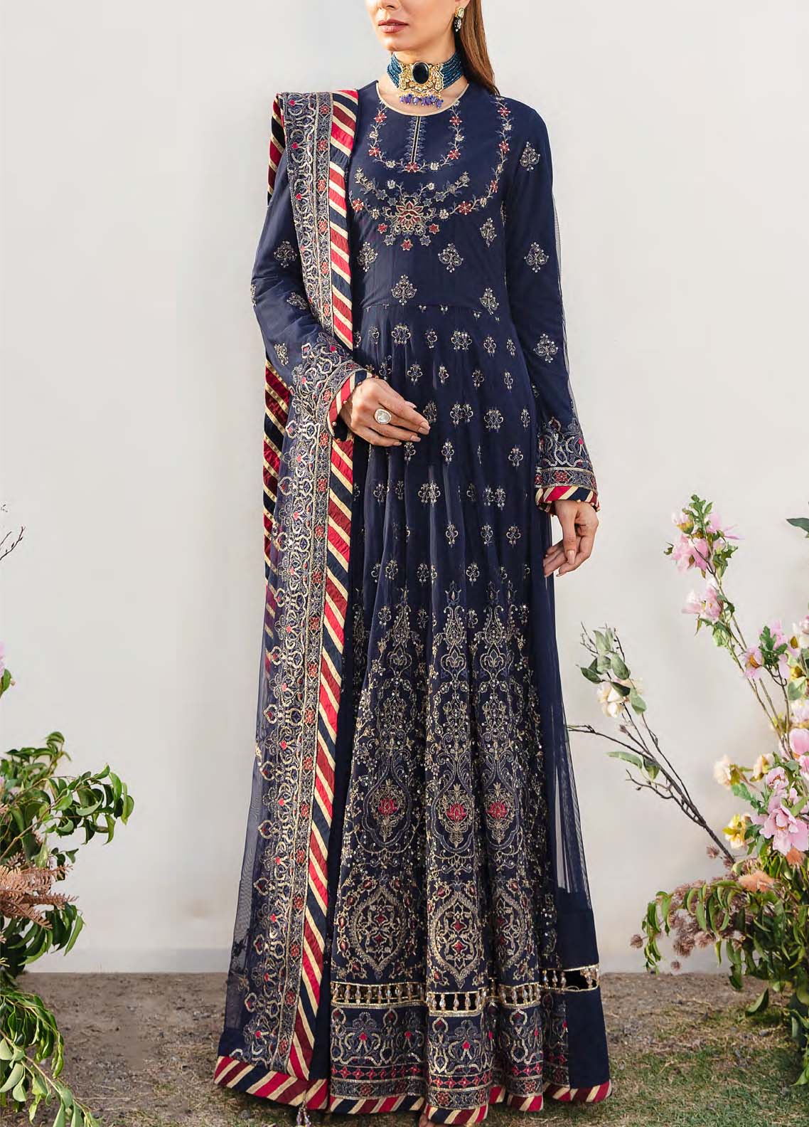D#32 Salitex Retro Luxury Emb Chiffon Collection 1022 Dark Blue D#32 Salitex Retro Luxury Emb Chiffon Collection 1022 Dark Blue