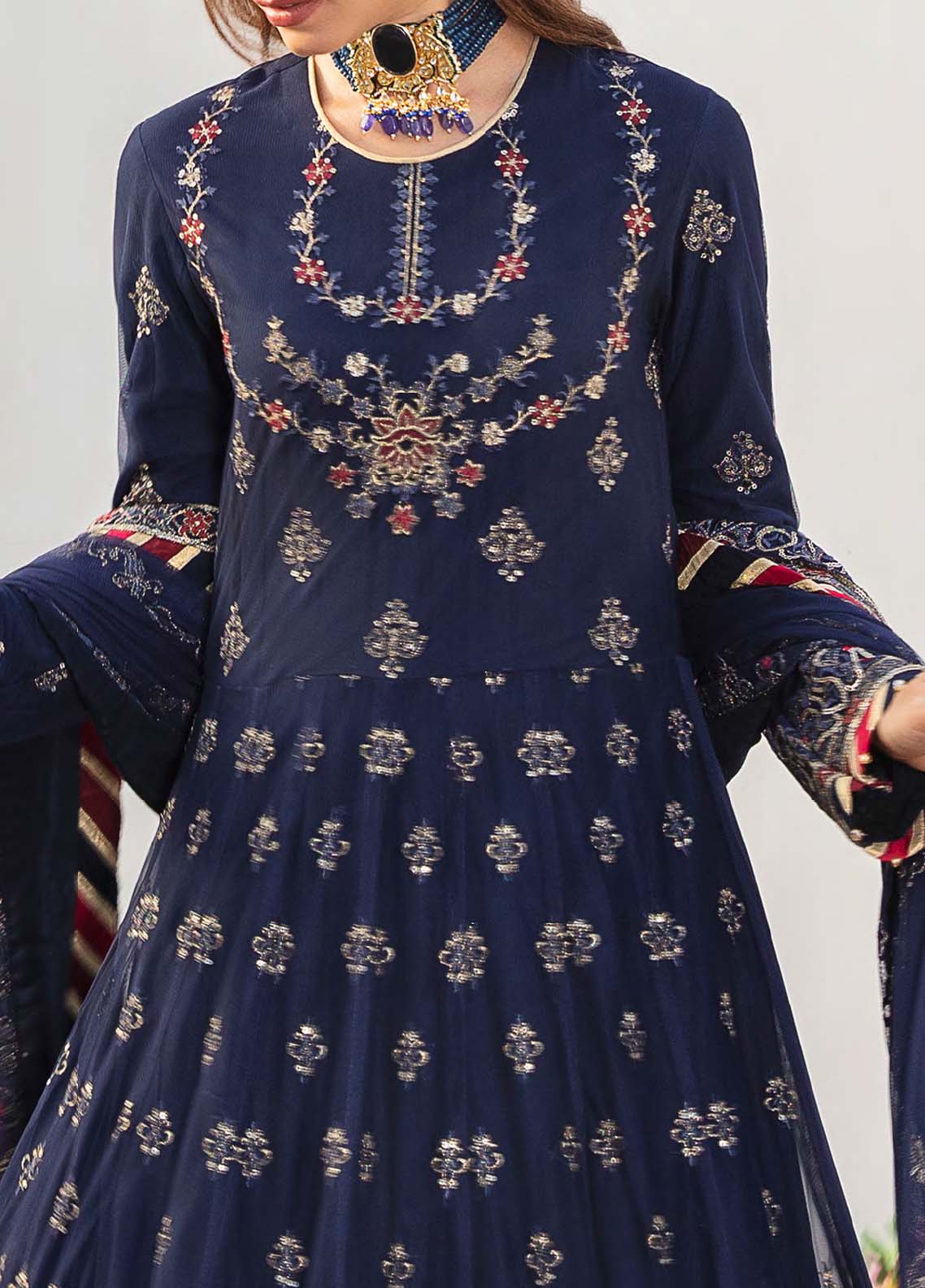 D#32 Salitex Retro Luxury Emb Chiffon Collection 1022 Dark Blue D#32 Salitex Retro Luxury Emb Chiffon Collection 1022 Dark Blue